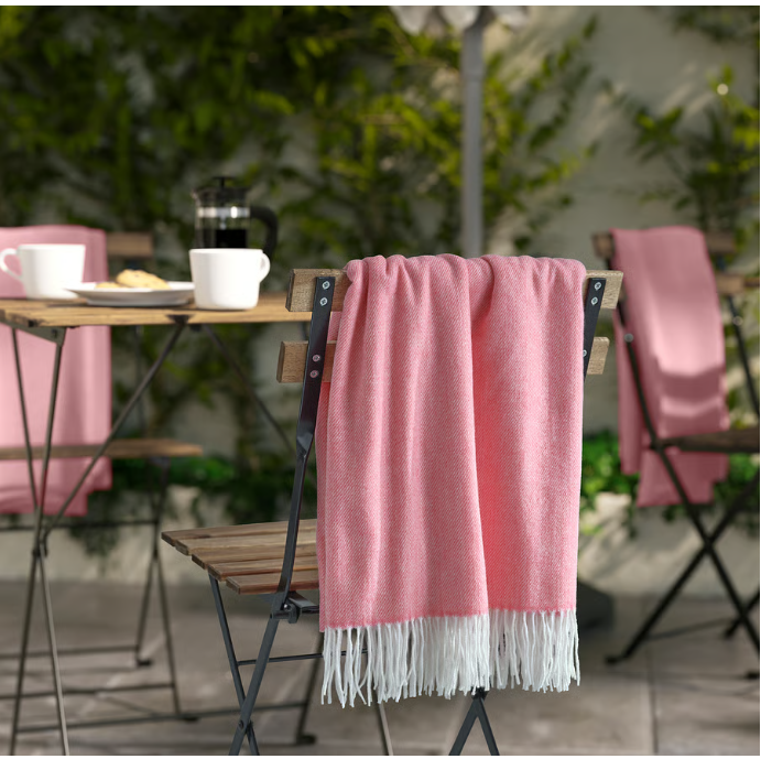 IKEA HOLMVI Throw, pink, 120x160 cm