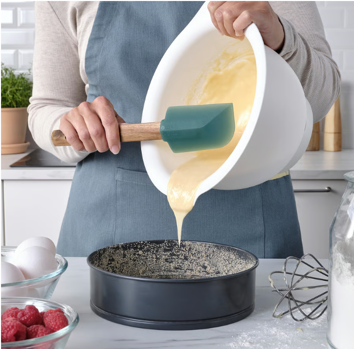 IKEA BÄCKRÖDING Spatula, set of 2, wood/dark grey-green