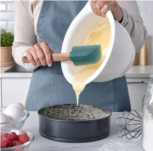 IKEA BÄCKRÖDING Spatula, set of 2, wood/dark grey-green