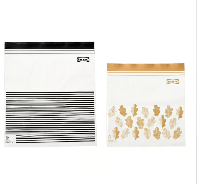 IKEA ISTAD Resealable bag, patterned black/yellow, 2.5/1.2 l