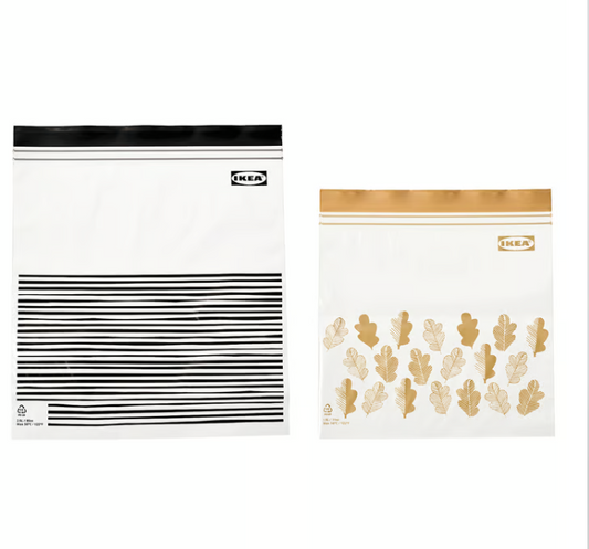 IKEA ISTAD Resealable bag, patterned black/yellow, 2.5/1.2 l