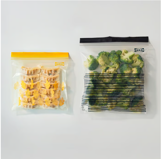 IKEA ISTAD Resealable bag, patterned black/yellow, 2.5/1.2 l