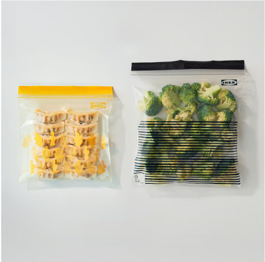 IKEA ISTAD Resealable bag, patterned black/yellow, 2.5/1.2 l