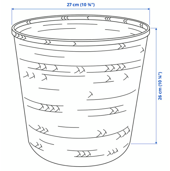 IKEA KLYNNON Plant pot, handmade bamboo, 24 cm