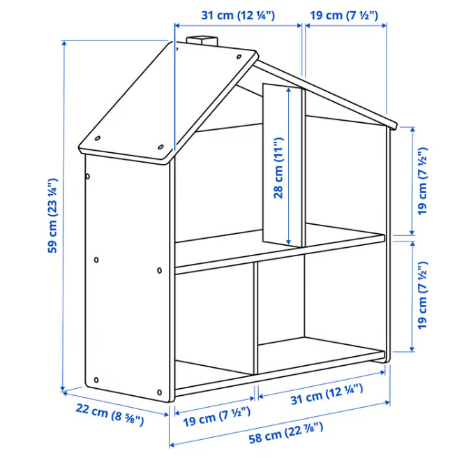 IKEA FLISAT Doll’s house/wall shelf