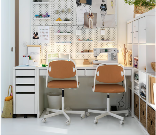 IKEA MICKE Drawer unit with drop-file storage, white, 35x75 cm