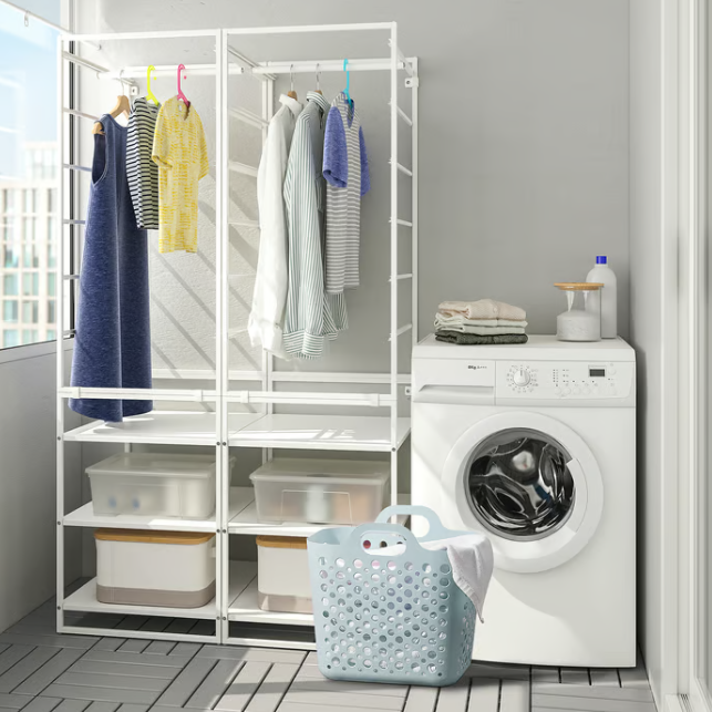 IKEA SLIBB Flexible laundry basket, blue, 24 l