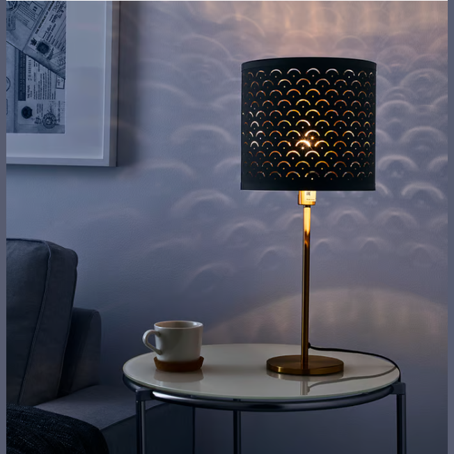 IKEA NYMÖ / SKAFTET Table lamp, black brass/brass
