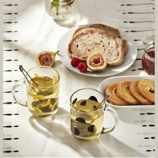 IKEA SKEDSTÖR Mug, mixed colours yellow/black, 30 cl