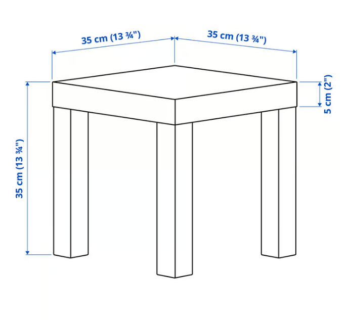 IKEA LACK Side table, white, 35x35 cm