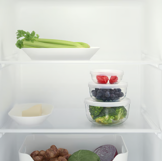 IKEA BESTÄMMA Food container with lid, set of 3, glass