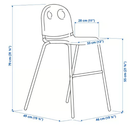 IKEA VILDGÅS Junior chair, white/white