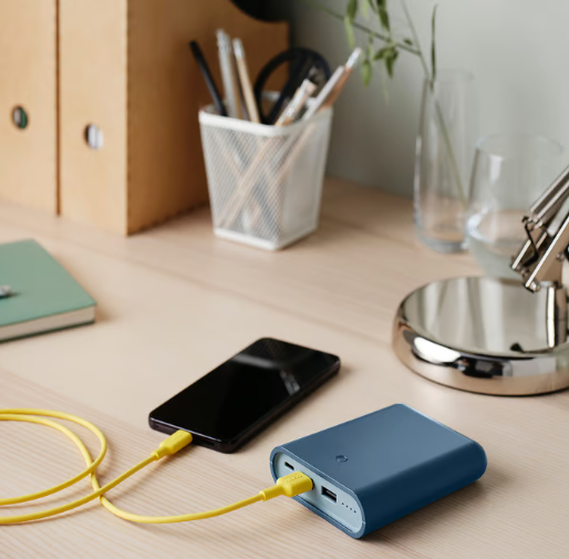 IKEA VARMFRONT Power bank, dark blue, 10400 mAh
