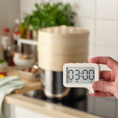 IKEA LJUNGPIPARE Clock/timer, white, 8x7 cm