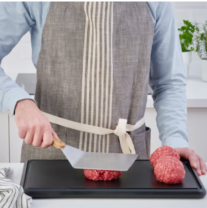 IKEA GRILLTIDER Hamburger turner, stainless steel/beech, 30 cm