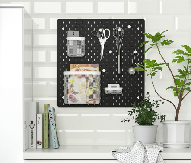 SKÅDIS Pegboard, black, 56x56 cm