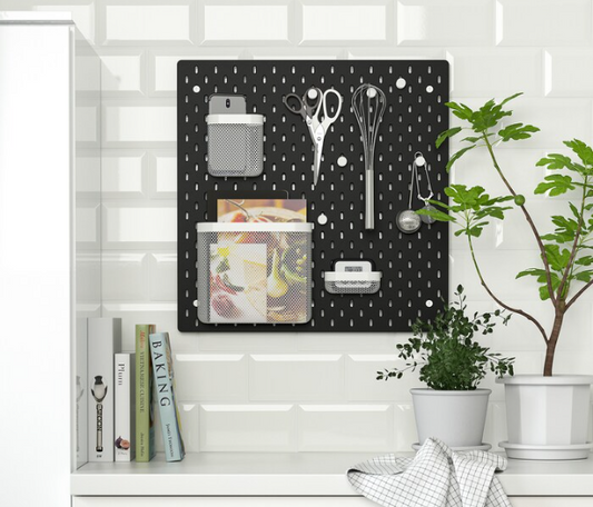 SKÅDIS Pegboard, black, 56x56 cm