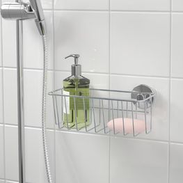IKEA Basket with suction cup, zinc plated, 24x11 cm
