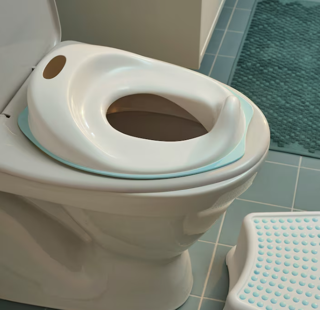 IKEA TOSSIG Toilet seat, white/turquoise
