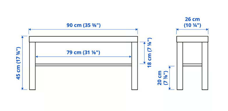 IKEA LACK TV bench, white, 90x26x45 cm