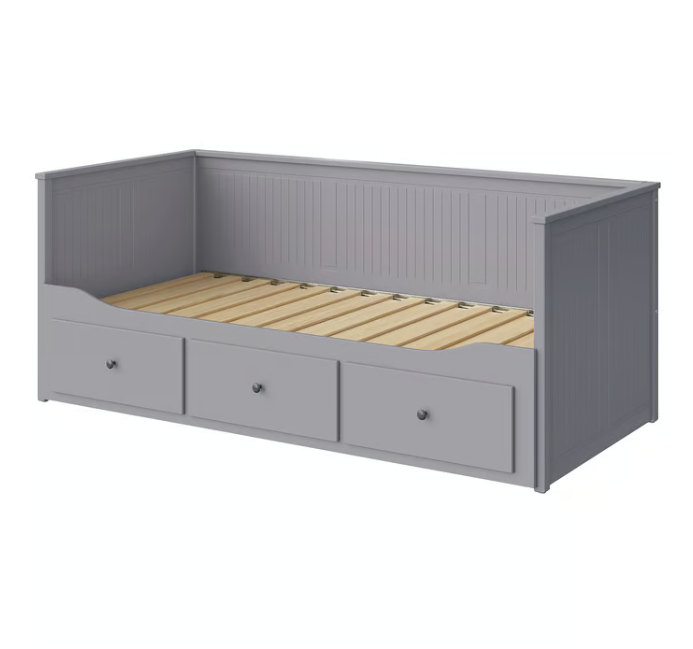 HEMNES Day-bed frame with 3 drawers, white, 80x200 cm