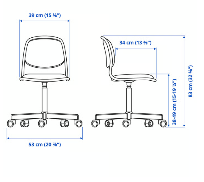 ÖRFJÄLL Children's desk chair, white/Vissle light grey
