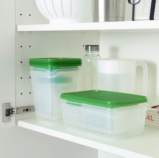IKEA Food container, set of 17, transparent/green