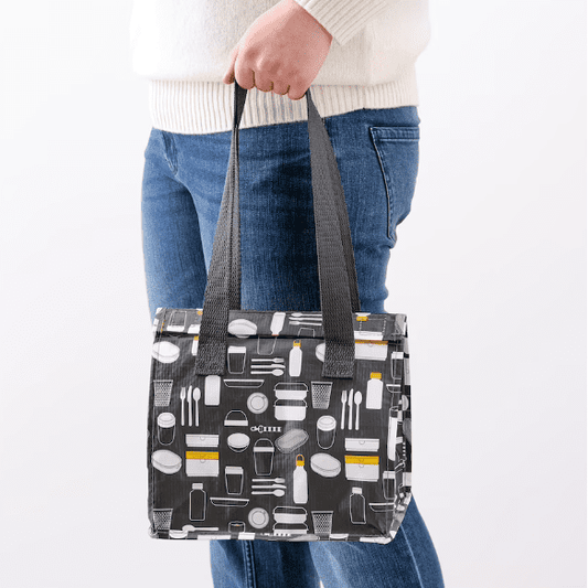 IKEA Lunch bag, patterned grey, 25x16x27 cm