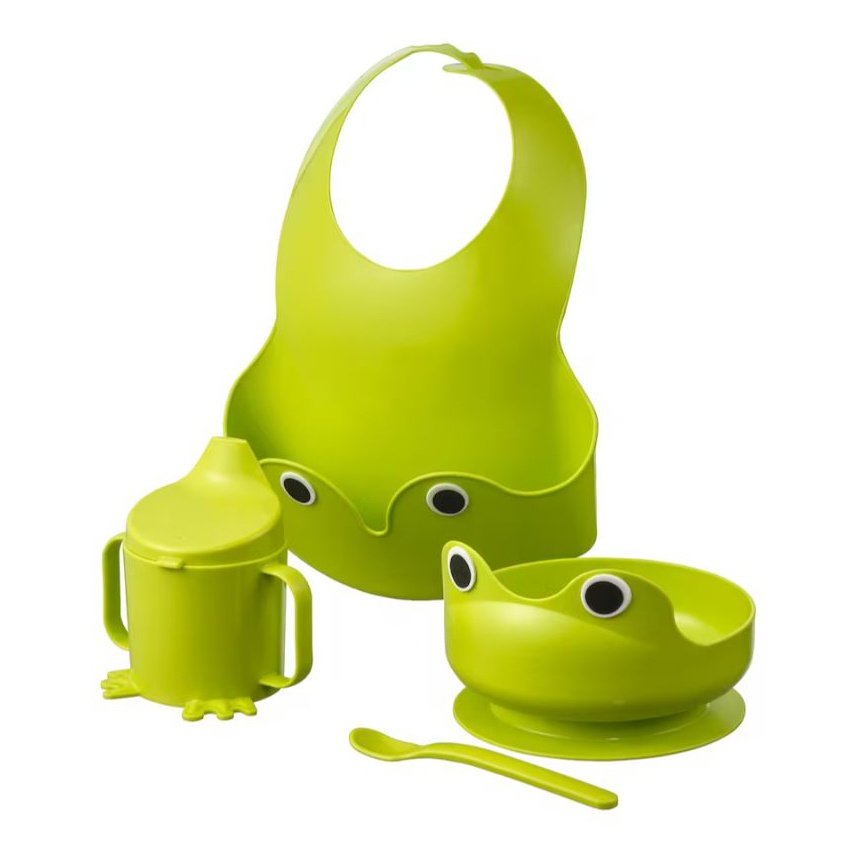 4-piece eating set, green