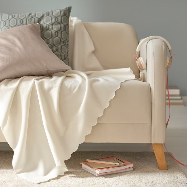 IKEA THROW, OFF-WHITE, 120X160 CM