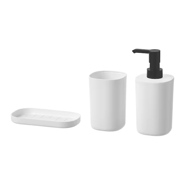 IKEA 3-PIECE BATHROOM SET, WHITE