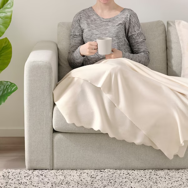 IKEA THROW, OFF-WHITE, 120X160 CM