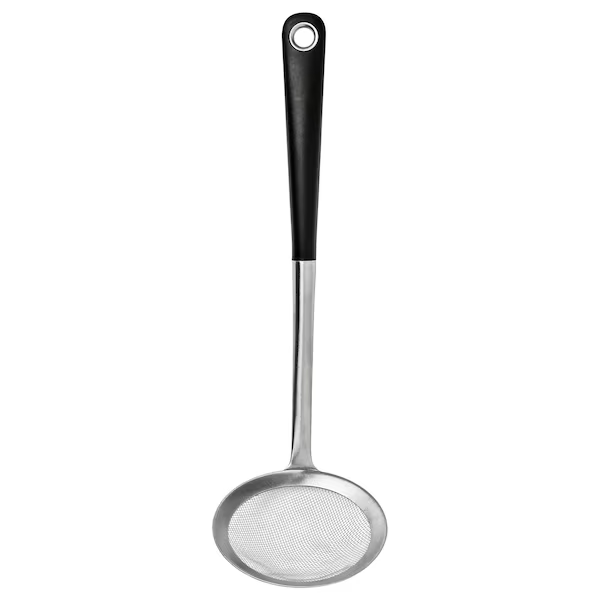 IKEA HJÄLTE Deep-fry skimmer, stainless steel/black