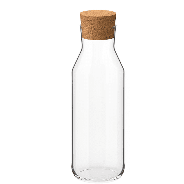 Carafe with stopper, clear glass/cork, 1 Liter