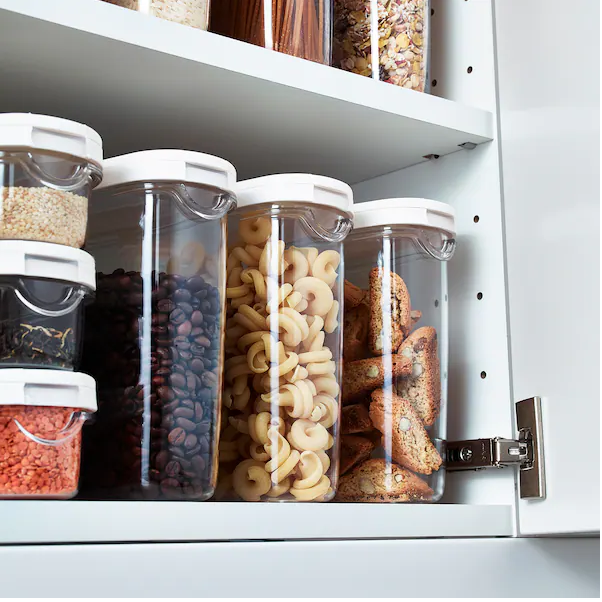 IKEA Dry food jar with lid, transparent/white, 1.3 l