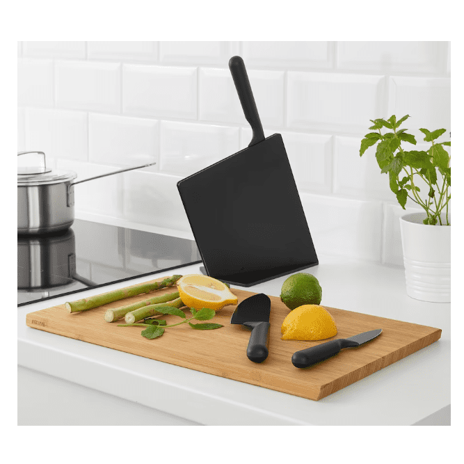 Knife block with 3 knives, black