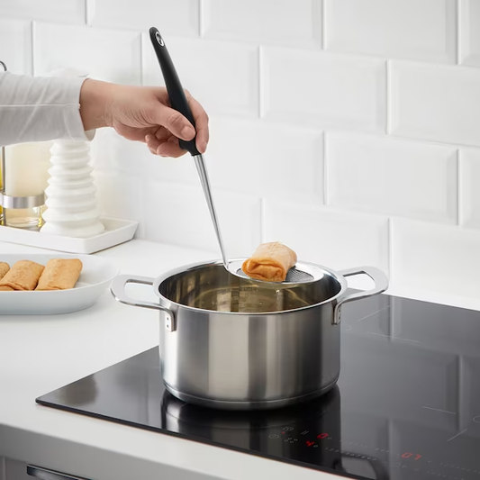 IKEA HJÄLTE Deep-fry skimmer, stainless steel/black