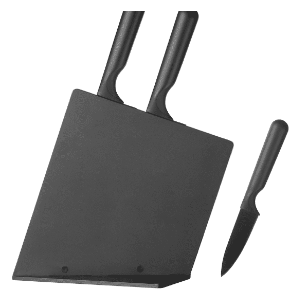 Knife block with 3 knives, black