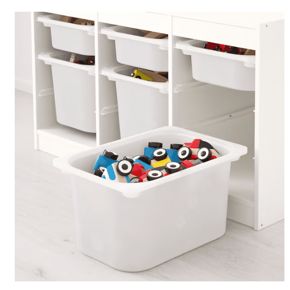 IKEA Storage combination with boxes, white, 99x44x56 cm