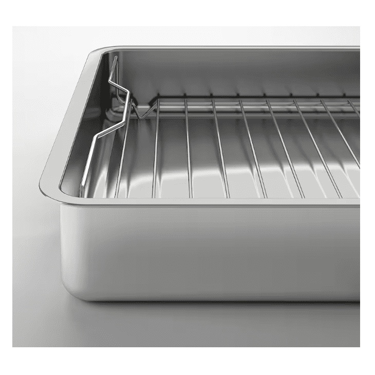 IKEA Roasting tin with grill rack, stainless steel, 40x32 cm