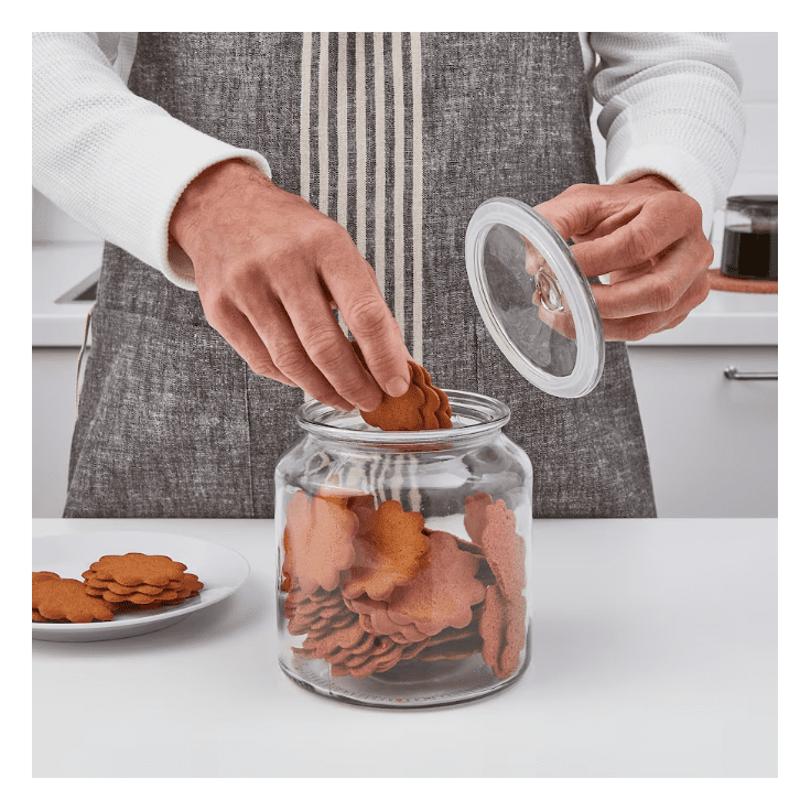 IKEA Jar with lid, clear glass, 1.9 Liter