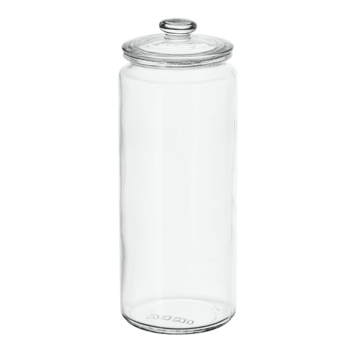 IKEA Jar with lid, clear glass, 1.8 Liter