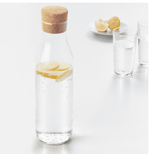 Carafe with stopper, clear glass/cork, 1 Liter