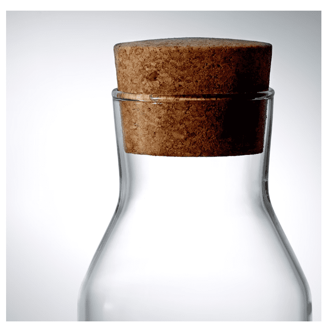 Carafe with stopper, clear glass/cork, 1 Liter