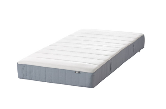 VESTERÖY Pocket sprung mattress, firm/light blue, 90x200 cm