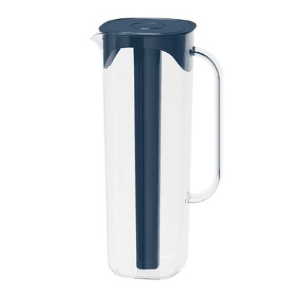 MOPPA Jug with lid, dark blue/transparent, 1.7 l