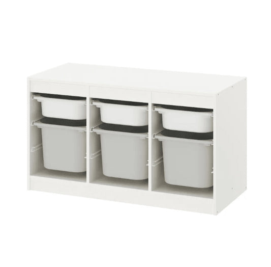 IKEA TROFAST Storage combination with boxes, white/Grey, 99x44x56 cm