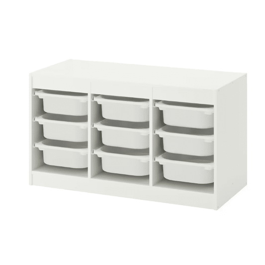 IKEA TROFAST Storage combination with boxes, white/white, 99x44x56 cm