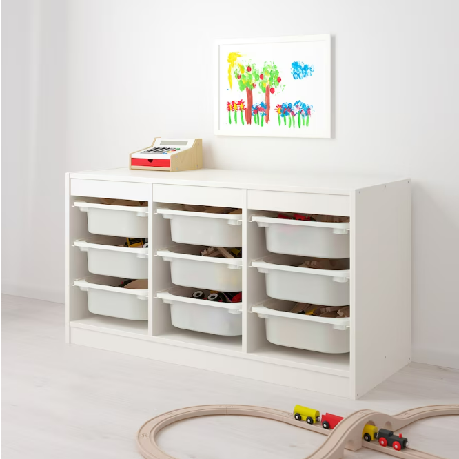 IKEA TROFAST Storage combination with boxes, white/white, 99x44x56 cm