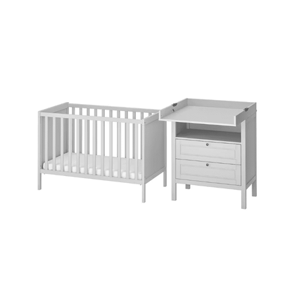 IKEA SUNDVIK 2-piece baby furniture set, grey, 60x120 cm